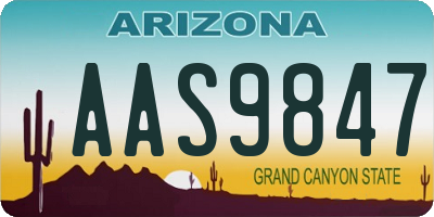 AZ license plate AAS9847
