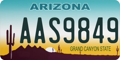 AZ license plate AAS9849