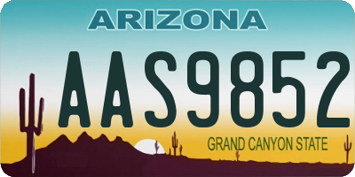 AZ license plate AAS9852