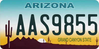 AZ license plate AAS9855