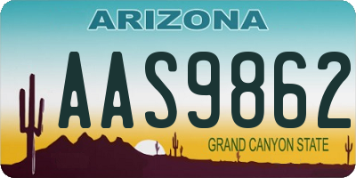 AZ license plate AAS9862