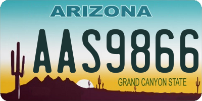 AZ license plate AAS9866