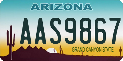 AZ license plate AAS9867