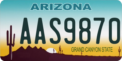 AZ license plate AAS9870