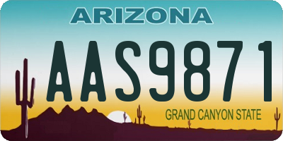 AZ license plate AAS9871
