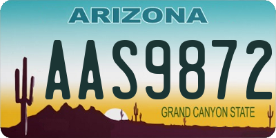 AZ license plate AAS9872