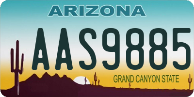 AZ license plate AAS9885