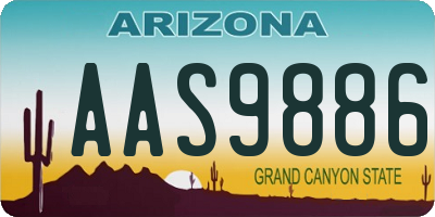 AZ license plate AAS9886