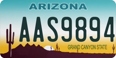 AZ license plate AAS9894