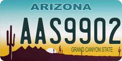 AZ license plate AAS9902