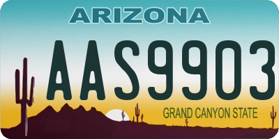 AZ license plate AAS9903