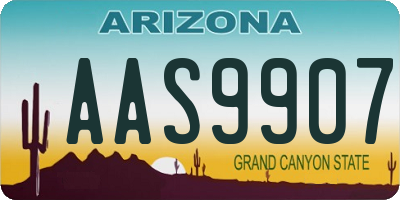 AZ license plate AAS9907