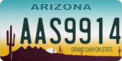 AZ license plate AAS9914