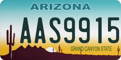 AZ license plate AAS9915