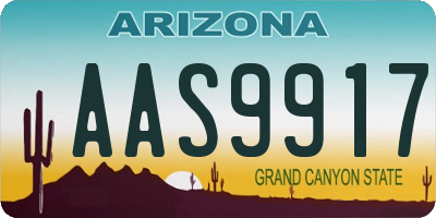 AZ license plate AAS9917