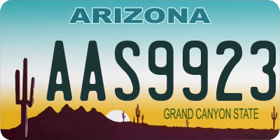 AZ license plate AAS9923