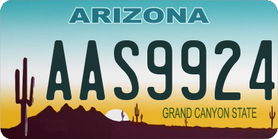 AZ license plate AAS9924