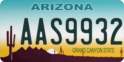 AZ license plate AAS9932