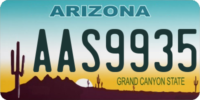 AZ license plate AAS9935