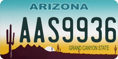 AZ license plate AAS9936