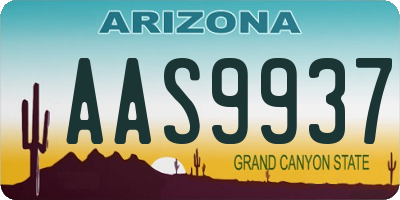 AZ license plate AAS9937