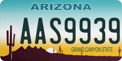 AZ license plate AAS9939