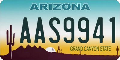 AZ license plate AAS9941