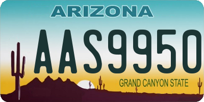 AZ license plate AAS9950