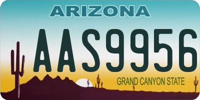 AZ license plate AAS9956