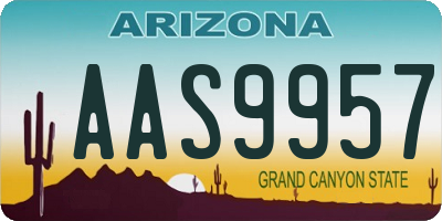 AZ license plate AAS9957
