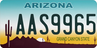 AZ license plate AAS9965