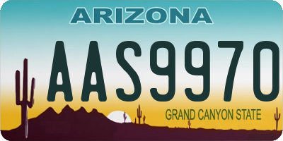 AZ license plate AAS9970
