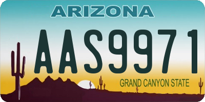 AZ license plate AAS9971