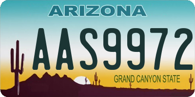 AZ license plate AAS9972