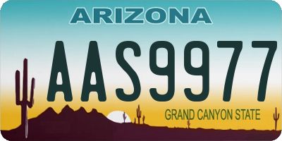 AZ license plate AAS9977