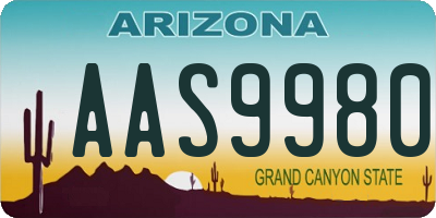 AZ license plate AAS9980