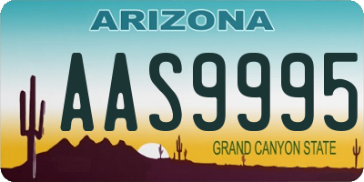AZ license plate AAS9995
