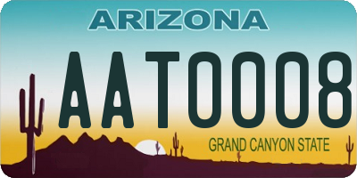 AZ license plate AAT0008