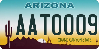 AZ license plate AAT0009