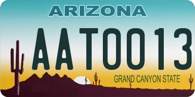AZ license plate AAT0013