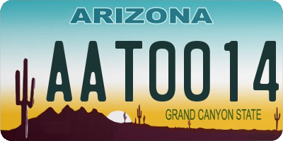 AZ license plate AAT0014