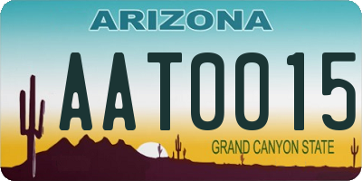 AZ license plate AAT0015