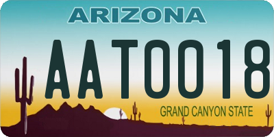 AZ license plate AAT0018