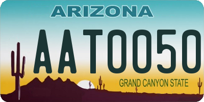 AZ license plate AAT0050