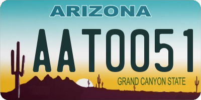 AZ license plate AAT0051
