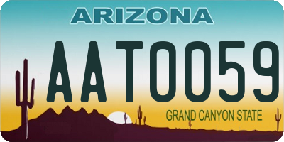 AZ license plate AAT0059