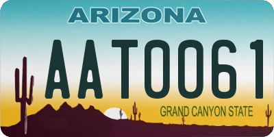 AZ license plate AAT0061