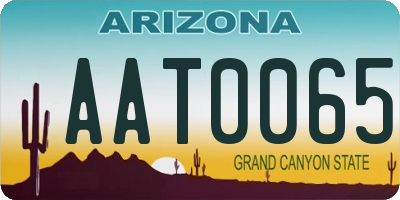 AZ license plate AAT0065