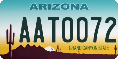 AZ license plate AAT0072
