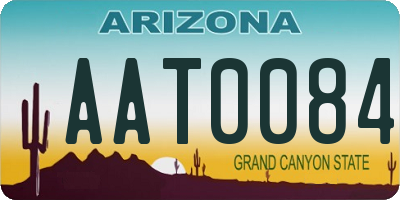 AZ license plate AAT0084